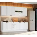 Ver mais imagens de Cozinha Modulada 240cm 7 Peças 11 Portas 3 Gavetas Americana Henn - Branco/calcare