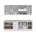 Ver imagem 3 de Cozinha Modulada 240cm 7 Peças 11 Portas 3 Gavetas Americana Henn - Branco/calcare