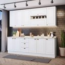 Ver imagem 1 de Cozinha Modulada 240cm 7 Peças 11 Portas 3 Gavetas Americana Henn - Branco/calcare