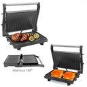 Ver imagem 2 de Mini Grill Elétrico de Inox Grelha Antiaderente Cozinha 220v