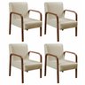 Kit 04 Poltronas Cadeiras Decorativas Anita Para Sala Mesa De Jantar Quarto Recepção - Corino Bege - 1