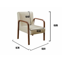 Kit 04 Poltronas Cadeiras Decorativas Anita Para Sala Mesa De Jantar Quarto Recepção - Corino Bege - 4