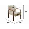 Kit 04 Poltronas Cadeiras Decorativas Anita Para Sala Mesa De Jantar Quarto Recepção - Corino Bege - 4