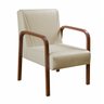 Kit 04 Poltronas Cadeiras Decorativas Anita Para Sala Mesa De Jantar Quarto Recepção - Corino Bege - 2
