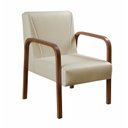 Ver imagem 2 de Kit 04 Poltronas Cadeiras Decorativas Anita Para Sala Mesa De Jantar Quarto Recepção - Corino Bege