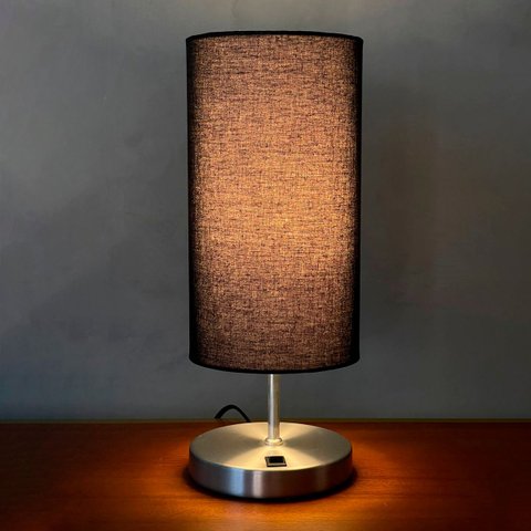 Abajur Luminaria de Mesa Redondo com Interruptor Ref 84 Decoração Casa Sala Quarto Escritório Moveis