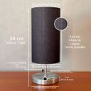 Ver imagem 3 de Abajur Luminaria de Mesa Redondo com Interruptor Ref 84 Decoração Casa Sala Quarto Escritório Moveis