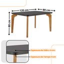 Ver imagem 4 de Conjunto Sala de Jantar Mesa Liz 120cm com Vidro Canto Copo e 4 Cadeiras Athenas Moderna