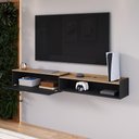Ver imagem 3 de Rack Bancada Suspensa 1.8 Estante Home Supremo King Tv 70 Pol. 1 Porta Nicho Organizador Sala Quarto