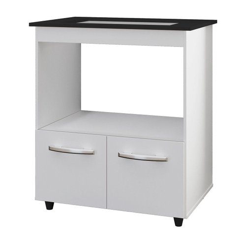 Balcão Cooktop 2 Portas 4 Bocas MDP com Pés Eliana Branco
