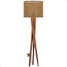 Luminária de Chão Paris com Pés de Madeira e Tela Teca Marrom 158cm - 1