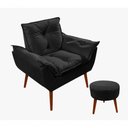 Ver imagem 1 de Kit C-01 Poltrona Opala + 01 Puff Redondo Danny Suede Preto