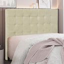 Ver imagem 5 de Cabeceira Decorativa King Size 1,95M Tropea Veludo Bege - Gran Belo
