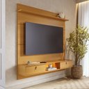 Ver imagem 4 de Painel Home Suspenso Bali com Nicho e Led para Tv até 60 Polegadas Naturale Colibri