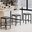 Ver imagem 2 de Kit 05 Banquetas Baixa Bar Cozinha Sala de Jantar Preto Stella L02 Couríssimo Preto - Lyam Decor