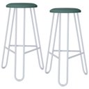 Ver imagem 1 de Kit 02 Banquetas Baixa Bar Cozinha Sala de Jantar Áris C01 Branco Courino Verde Sálvia - Lyam Decor