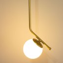 Ver imagem 3 de Luminária Pendente Stick Light Dourado Globo Vidro Leitoso 10Cm