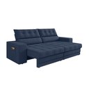 Ver imagem 2 de Sofá Oscar Plus 2,30m Retrátil/reclinável Suede Azul - Xflex