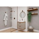 Ver imagem 1 de Conjunto Banheiro Milano C-Cuba 60cm 1 Porta 1 Gaveta MDF 60cm Capuccino-Freijo MGM