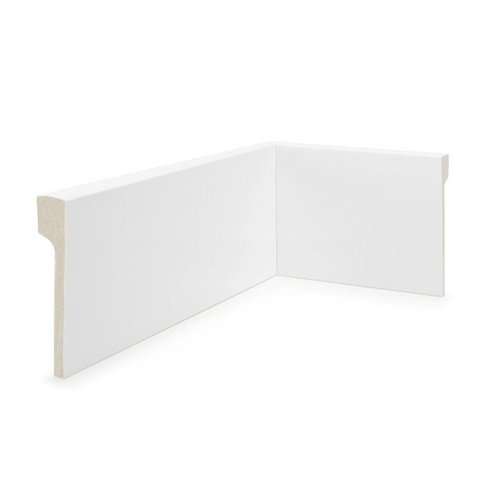 Kit 7,2m Linear Rodapé de Poliestireno 12cm x 2,0cm x 240cm Sobrepor Liso Nfr Branco