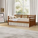 Ver imagem 1 de Cama Solteiro Babá Madeira Maciça Enjoy Mona Mais Nicho Vintage Retrô Reforçada Alta Castanho