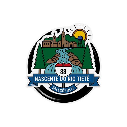 Adesivo Resinado Nascente do Rio Tietê Alto Relevo 3d
