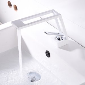 Torneira Banheiro Bica Alta Luxo Moderna Ca8206b Branco Luuk Young