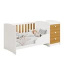 Ver imagem 4 de Berço Multifuncional 4 em 1 com Cômoda Vira Mini Cama MDF 185cm Atlanta Branco/Savana Reller