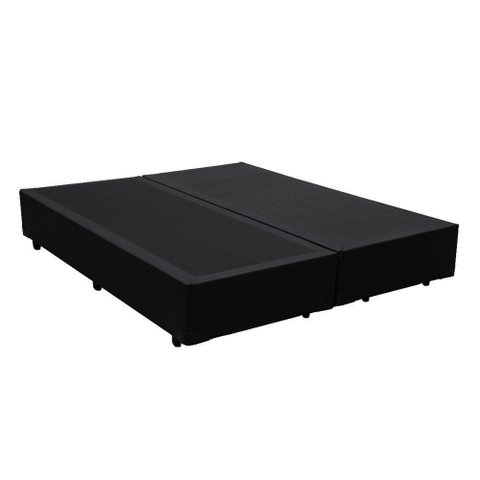 Base Box Queen Bipartido HomeQueen Corino Preto 40x158x198