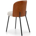Ver imagem 4 de Kit 6 Cadeiras Sala de Jantar Estofada Gavi L02 Couríssimo Camel Linho Cru