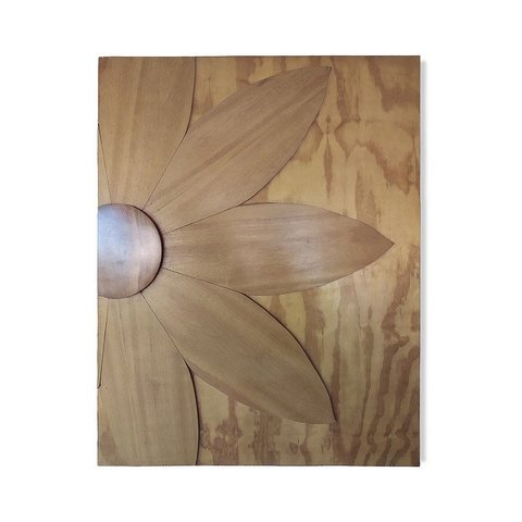 Quadro Painel Flor de Lótus Madeira Nobre em Alto Relevo Artesanal