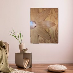 Quadro Painel Flor de Lótus Madeira Nobre em Alto Relevo Artesanal - 3