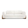 Sofá 3 Lugares 2,00m Linho Bouclé Off White com Detalhes em Madeira - Jobim Lucadi Home - 4