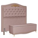 Ver imagem 1 de Cabeceira Cama Box Casal Queen 160cm Com Calçadeira Baú Imperial J02 Suede Rosê - Mpozenato