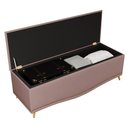 Ver imagem 3 de Cabeceira Cama Box Casal Queen 160cm Com Calçadeira Baú Imperial J02 Suede Rosê - Mpozenato