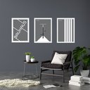 Ver imagem 2 de Kit 3 Quadros Artes Bauhaus Cinza e Branco - Bicicleta 33x24cm:moldura Preta