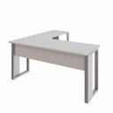Ver imagem 5 de Escrivaninha em L Industrial 150 cm X 150 cm Escritório Corporativo F5 Office Cor:Cinza