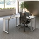 Ver imagem 1 de Escrivaninha em L Industrial 150 cm X 150 cm Escritório Corporativo F5 Office Cor:Cinza
