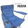2 Cadeiras Banco Banqueta Pesca Camping Praia com Apoio de Braço e Porta Copos Importway Iwcdc Kt2 - 5