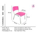 Ver mais imagens de Kit 12 Cadeira Iso Infantil Rosa Escolar e Creche