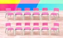 Ver imagem 1 de Kit 12 Cadeira Iso Infantil Rosa Escolar e Creche