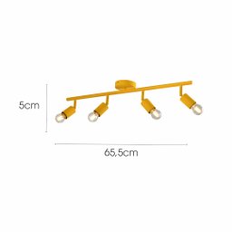 Trilho para 4 Spots Led E27 Direcionavel Eletrificado Amarelo Bivolt - 3