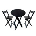 Ver imagem 5 de Mesa Bistrô Redonda de Madeira Eucalipto Dobrável e Reforçada: Preto