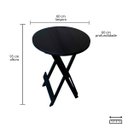Ver mais imagens de Mesa Bistrô Redonda de Madeira Eucalipto Dobrável e Reforçada: Preto
