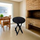 Ver imagem 2 de Mesa Bistrô Redonda de Madeira Eucalipto Dobrável e Reforçada: Preto