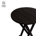 Ver imagem 7 de Mesa Bistrô Redonda de Madeira Eucalipto Dobrável e Reforçada: Preto