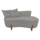 Ver imagem 6 de Kit Namoradeira + Poltrona Decorativa Luna Bouclé Cinza Claro
