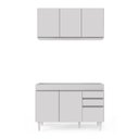 Ver imagem 3 de Kit Armário Aéreo e Balcão de Cozinha Lavanderia Dora sem Tampo 120 cm - D’Rossi Branco