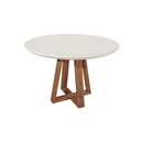 Ver imagem 1 de Mesa de Jantar Provincia Bennet Redonda C/ Vidro - Natural/ Off White