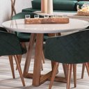 Ver imagem 2 de Mesa de Jantar Provincia Bennet Redonda C/ Vidro - Natural/ Off White